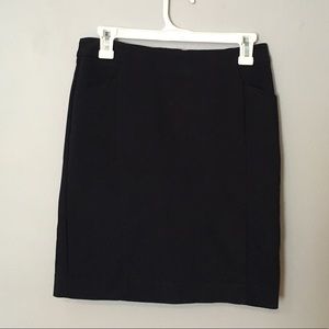 H&M navy blue professional pencil skirt with slit